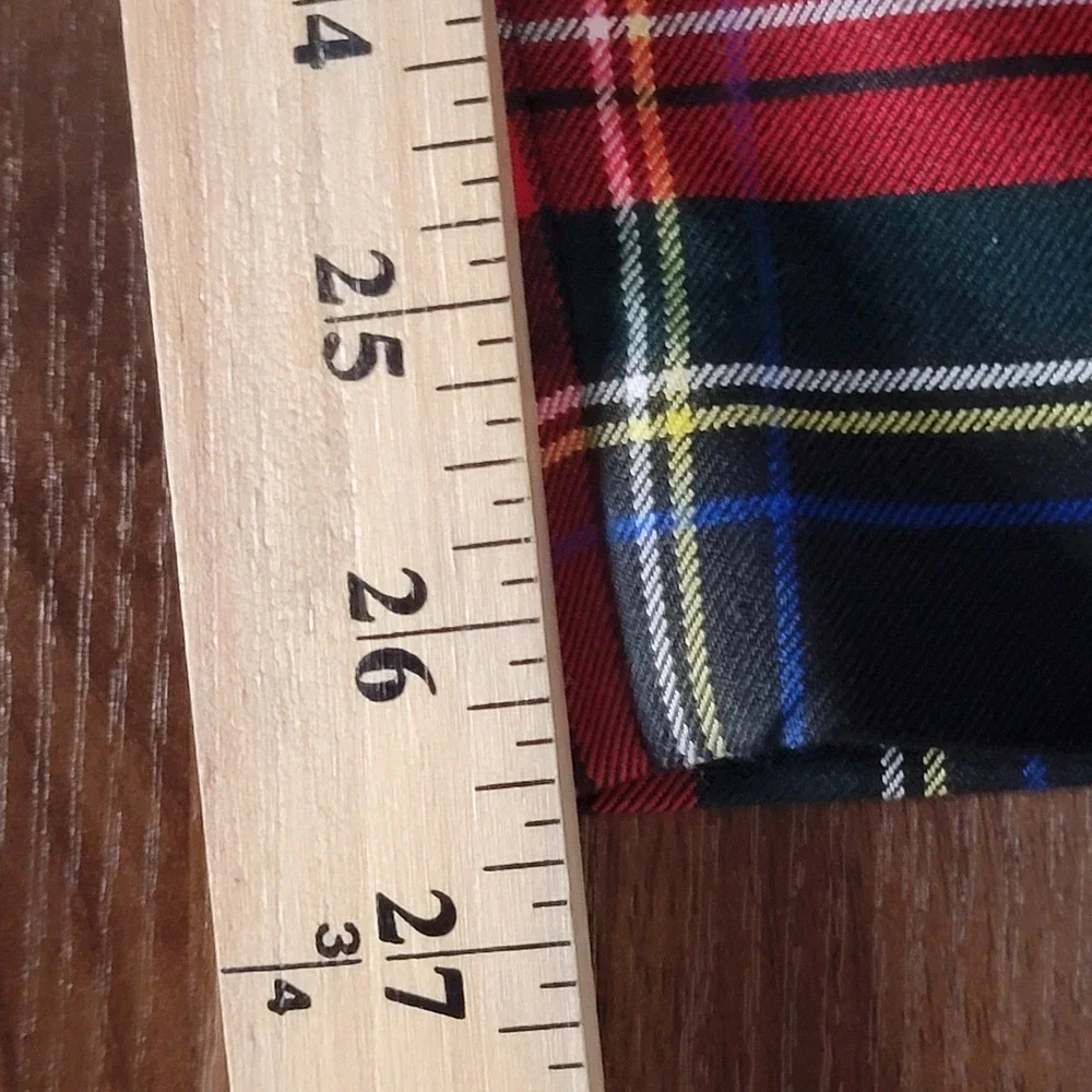Chaps Ankle Pants 4 Red Plaid Tartan Side Zip Holiday Tapered Preppy Academia - Picture 6 of 13